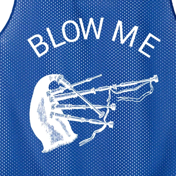 Funny Scottish Bagpipes Sarcastic Cheeky Scots Blow Me Gift Mesh Reversible Basketball Jersey Tank