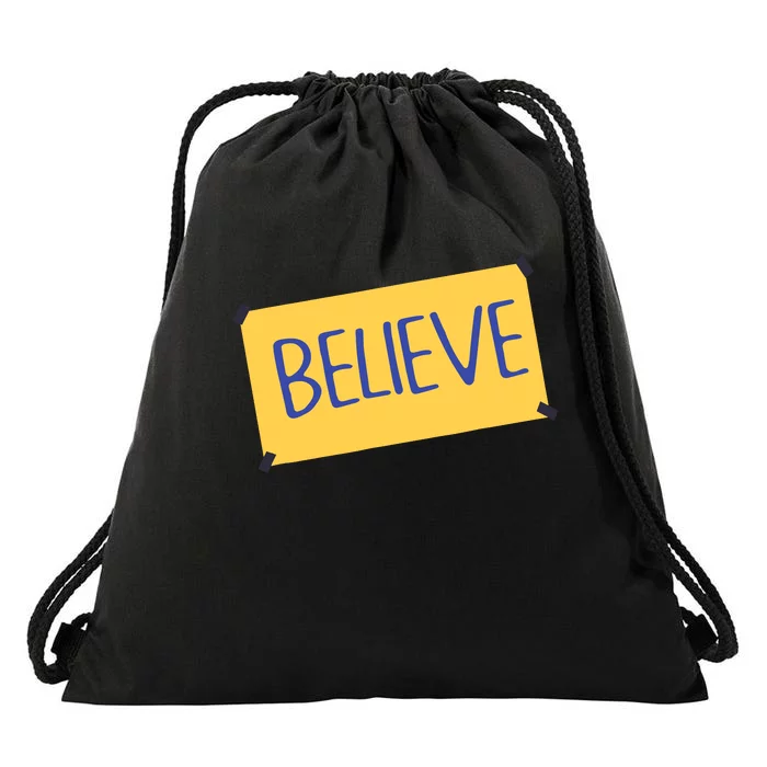 Funny Soccer Believe Faith Coach Richmond Lasso Believe Drawstring Bag