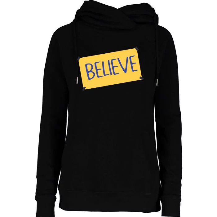 Funny Soccer Believe Faith Coach Richmond Lasso Believe Womens Funnel Neck Pullover Hood