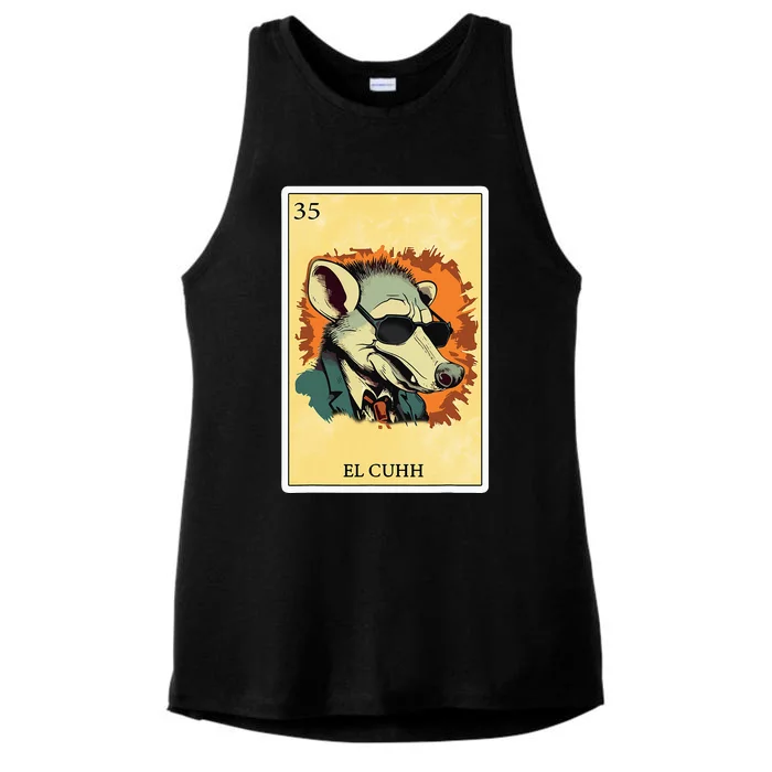 Funny Spanishmexican Bingo Gifts El Cuhh Ladies Tri-Blend Wicking Tank