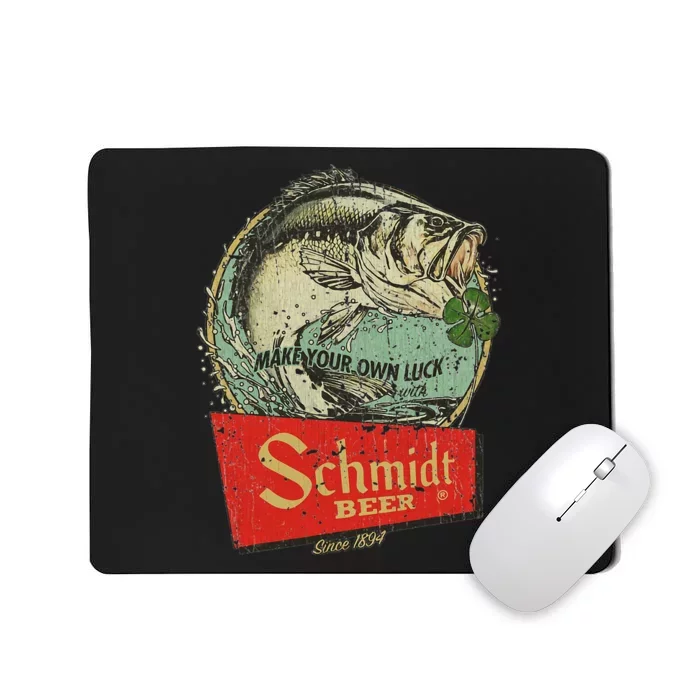 Fishing Schmidt Beer Make Your Own Luck 1894 Vintage Mousepad