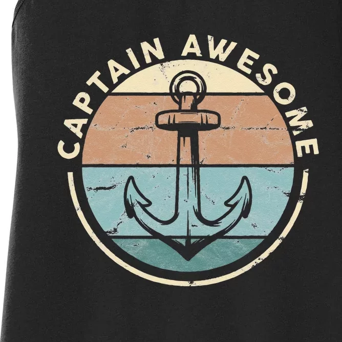 Funny Sailing Boating Sailor Boat Captain Awesome Women's Racerback Tank