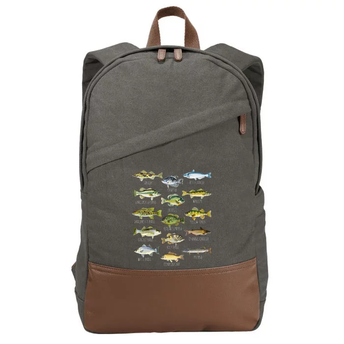 Fish Species Biology Types Of Freshwater Fish Fishing Cotton Canvas Backpack