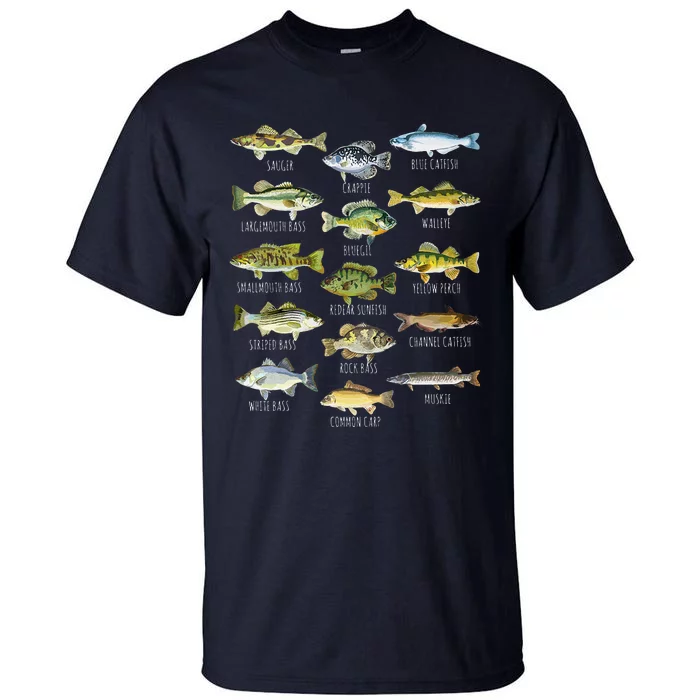 Fish Species Biology Types Of Freshwater Fish Fishing Tall T-Shirt