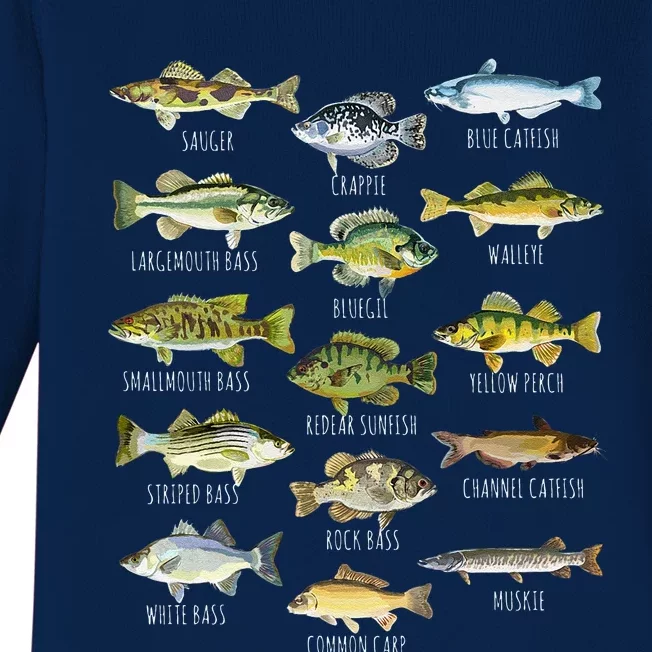White Bass Freshwater Game Fish Long Sleeve T-Shirt