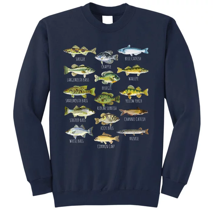 Fish Species Biology Types Of Freshwater Fish Fishing Tall Sweatshirt