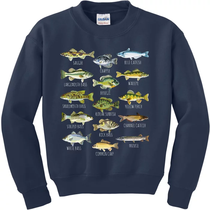 Fish Species Biology Types Of Freshwater Fish Fishing Kids Sweatshirt