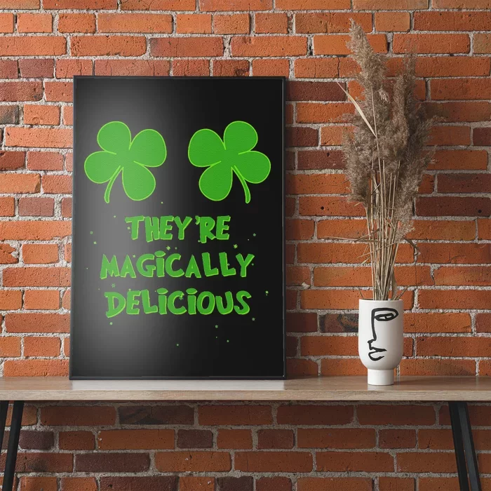 Funny Shamrock Boobs Saint St. Patrick's Paddys Day Irish Poster