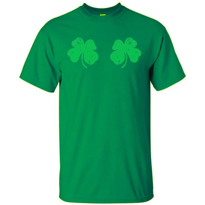 Funny Shamrock Boobs Irish St Patricks Day Tall T-Shirt