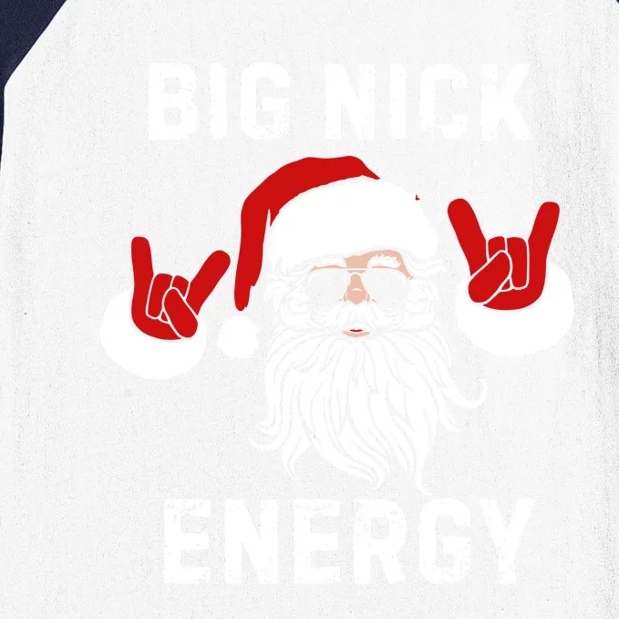 Funny Santa Big Nick Energy Santa Face Merry Christmas Baseball Sleeve Shirt