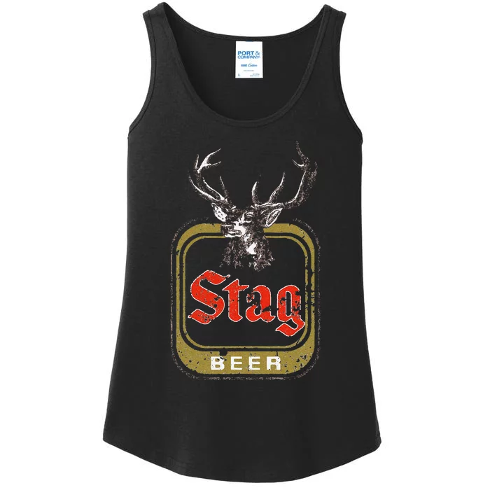 Funny Stag Beer Vintage Ladies Essential Tank