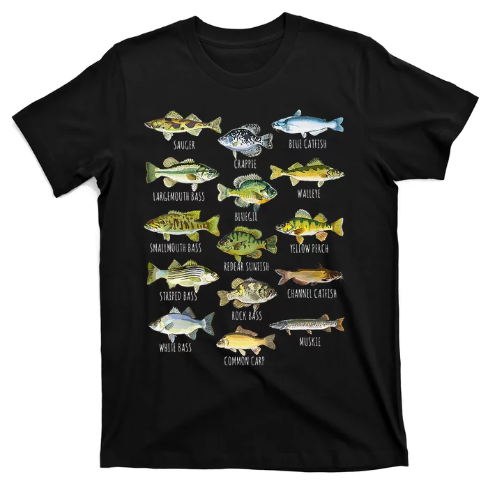 Fish Species Biology Types Of Freshwater Fish Fishing T-Shirt