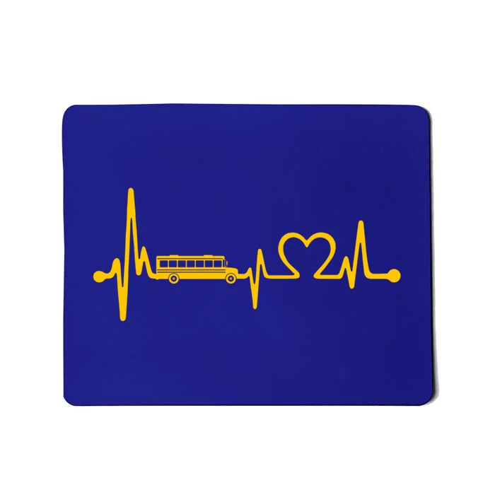 Funny School Bus Driver Gift Love School Bus Heartbeat Gift Mousepad