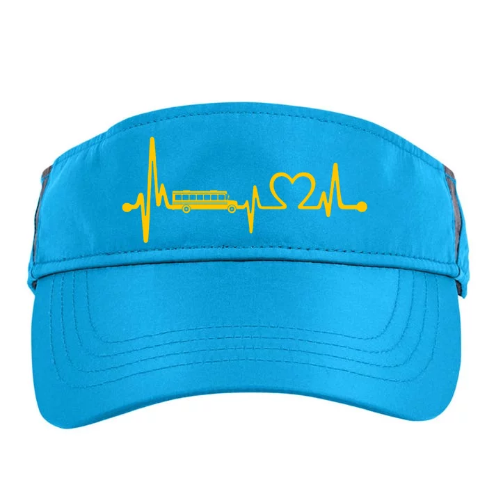 Funny School Bus Driver Gift Love School Bus Heartbeat Gift Adult Drive Performance Visor