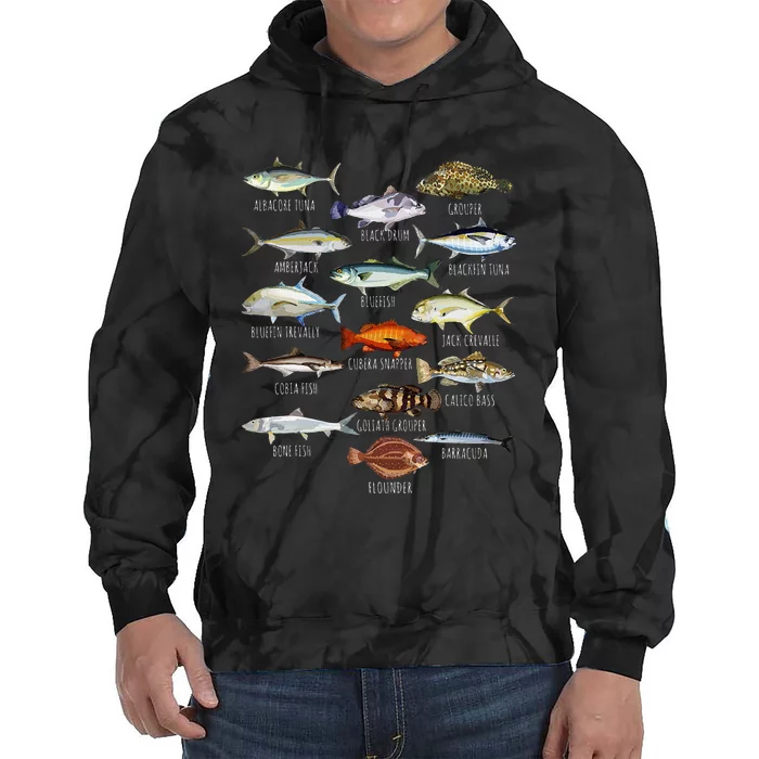 Fish Species Biology Types Of Saltwater Fish Fishing Tie Dye Hoodie