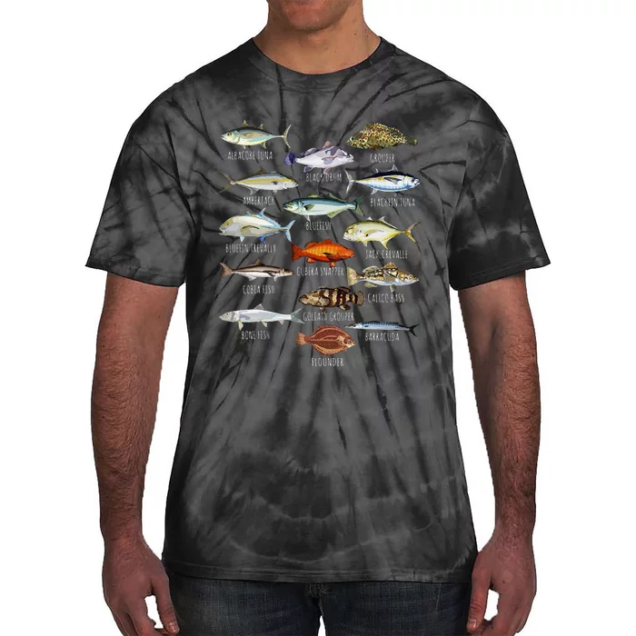 Fish Species Biology Types Of Saltwater Fish Fishing Tie-Dye T-Shirt