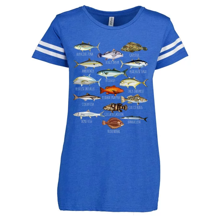 Fish Species Biology Types Of Saltwater Fish Fishing Enza Ladies Jersey Football T-Shirt