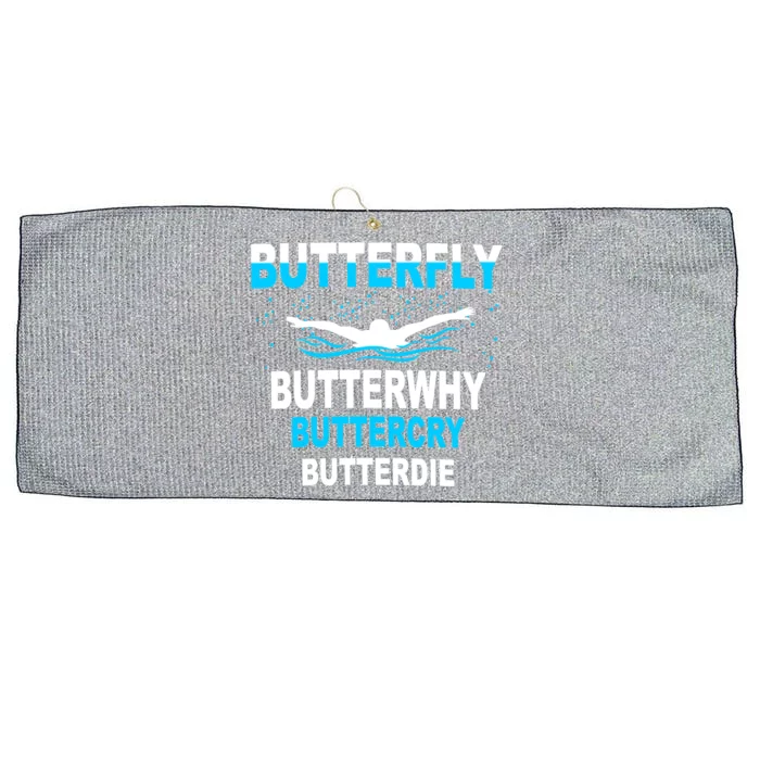 Funny Swim Butterfly Stroke Swimming Gift Funny Gift Funny Gift Large Microfiber Waffle Golf Towel