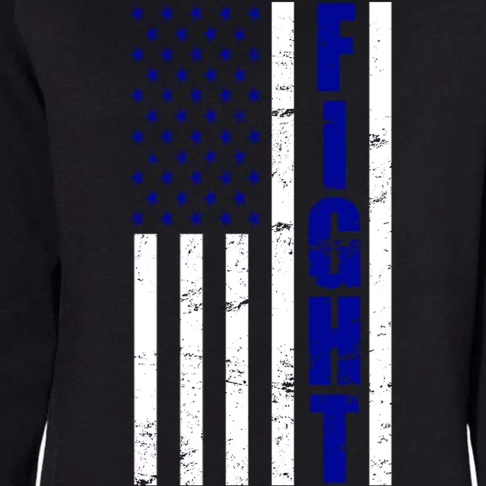 Fight Support Blue American Flag Womens California Wash Sweatshirt