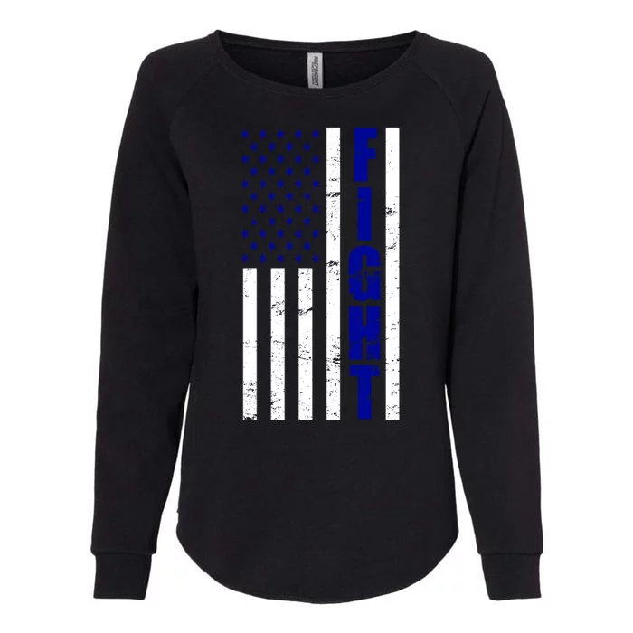 Fight Support Blue American Flag Womens California Wash Sweatshirt