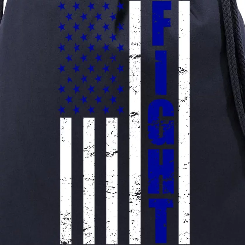 Fight Support Blue American Flag Drawstring Bag