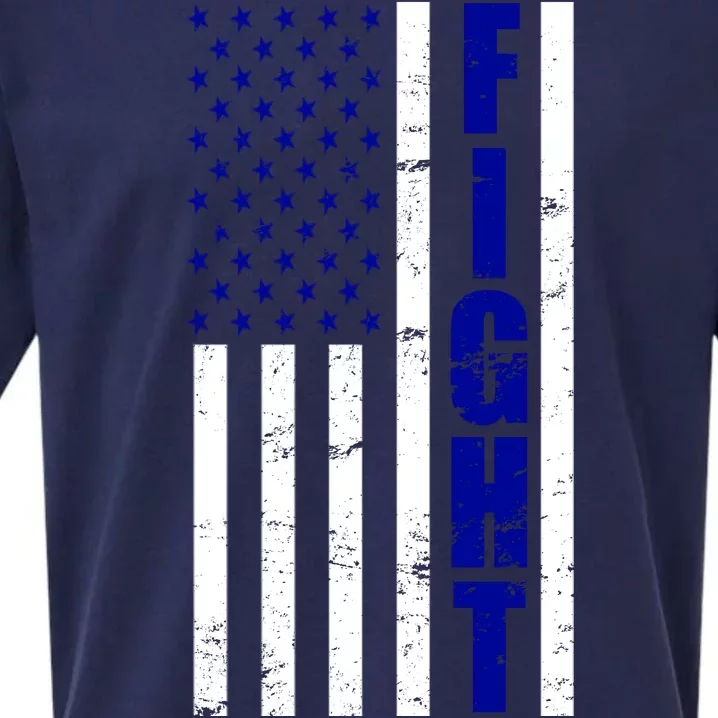 Fight Support Blue American Flag Sueded Cloud Jersey T-Shirt