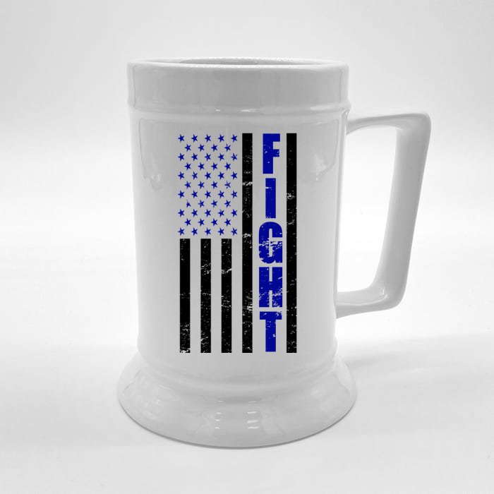 Fight Support Blue American Flag Front & Back Beer Stein