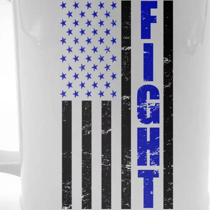 Fight Support Blue American Flag Front & Back Beer Stein