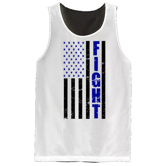 Fight Support Blue American Flag Mesh Reversible Basketball Jersey Tank