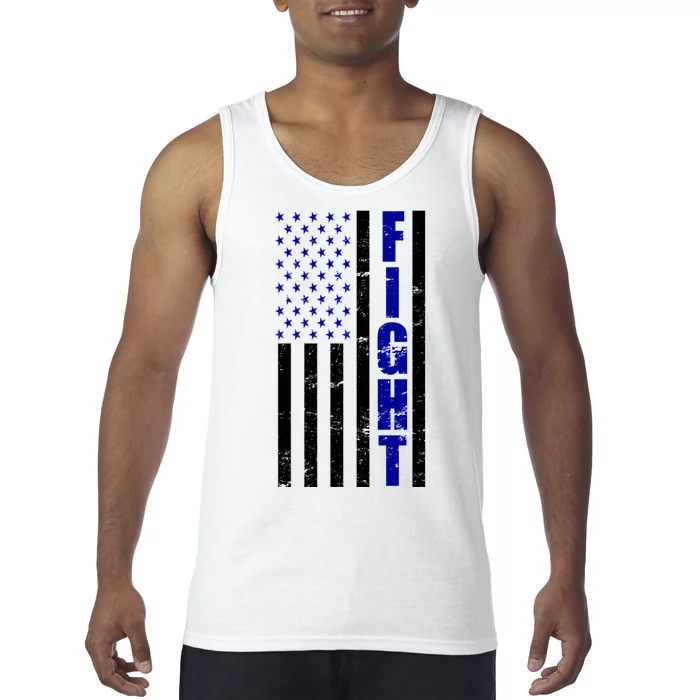 Fight Support Blue American Flag Tank Top