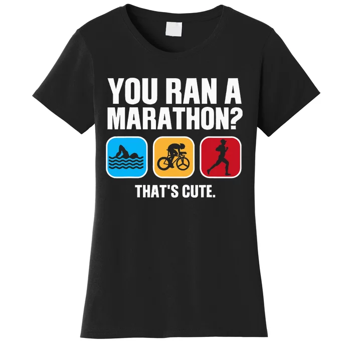 Funny Swim Bike Run Triathlon Design Triathletes Women's T-Shirt