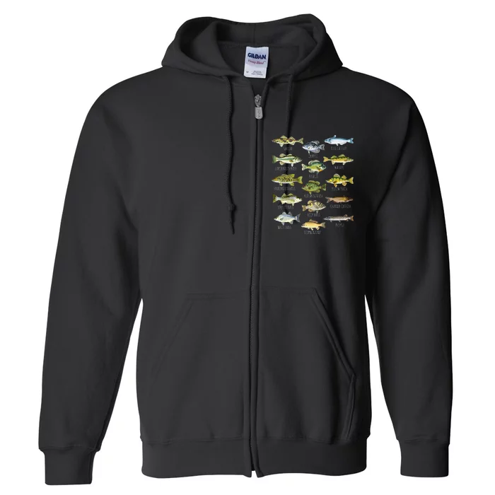 Fish Species Biology Types Of Freshwater Fish Full Zip Hoodie