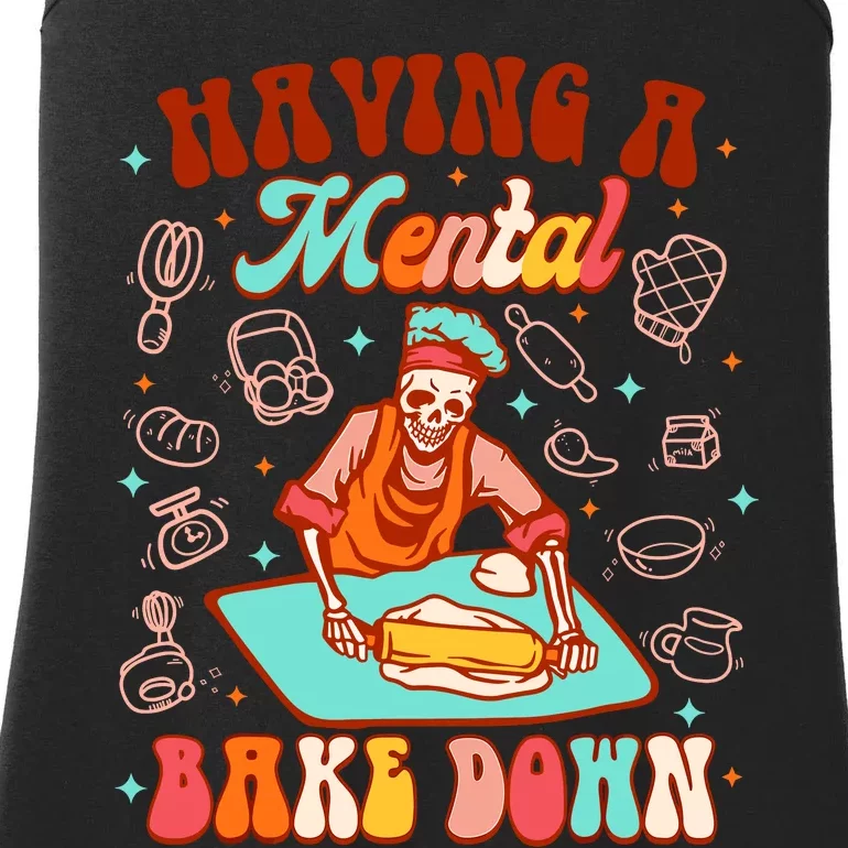 Funny Skeleton Baker Baking Lover Having Atal Bake Down Ladies Essential Tank