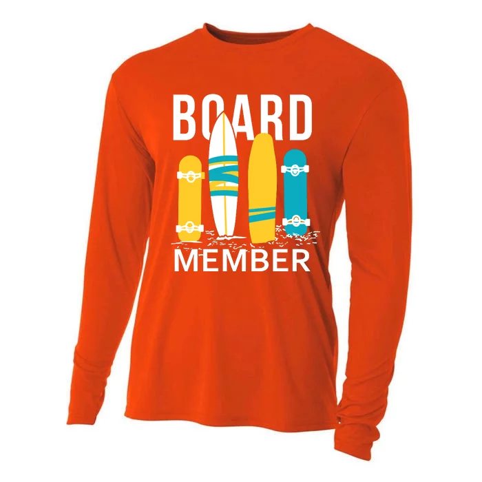 Funny Surfing Board Member Cooling Performance Long Sleeve Crew