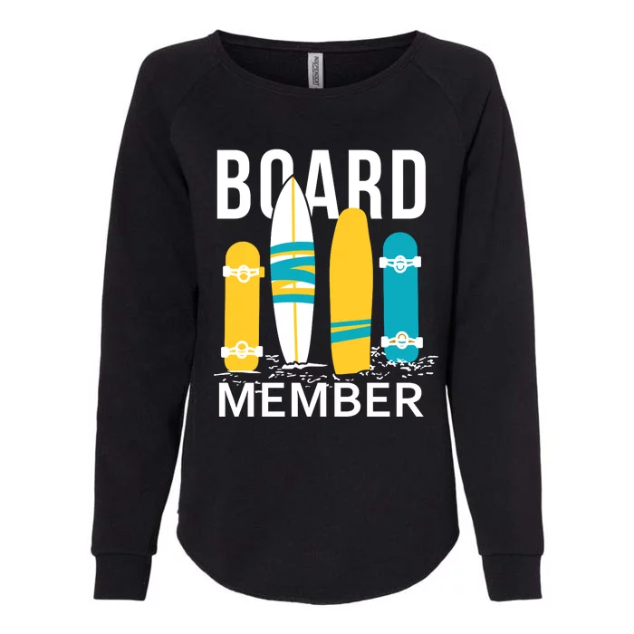 Funny Surfing Board Member Womens California Wash Sweatshirt