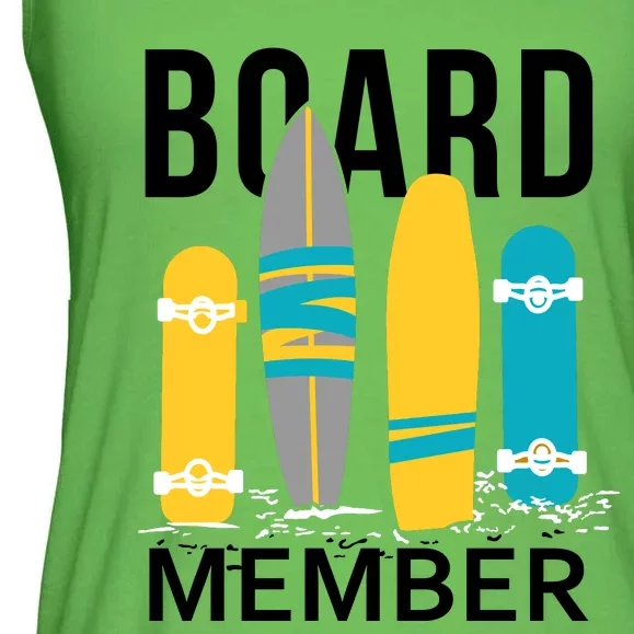 Funny Surfing Board Member Ladies Essential Flowy Tank