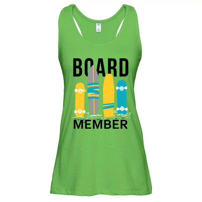 Funny Surfing Board Member Ladies Essential Flowy Tank