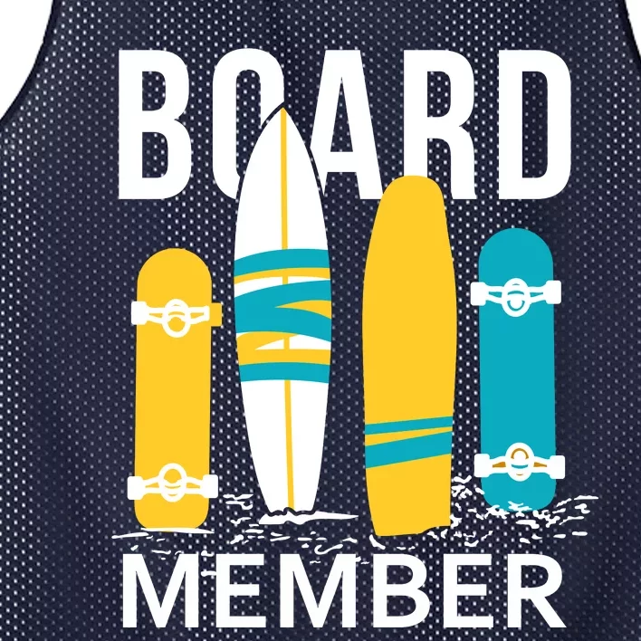 Funny Surfing Board Member Mesh Reversible Basketball Jersey Tank