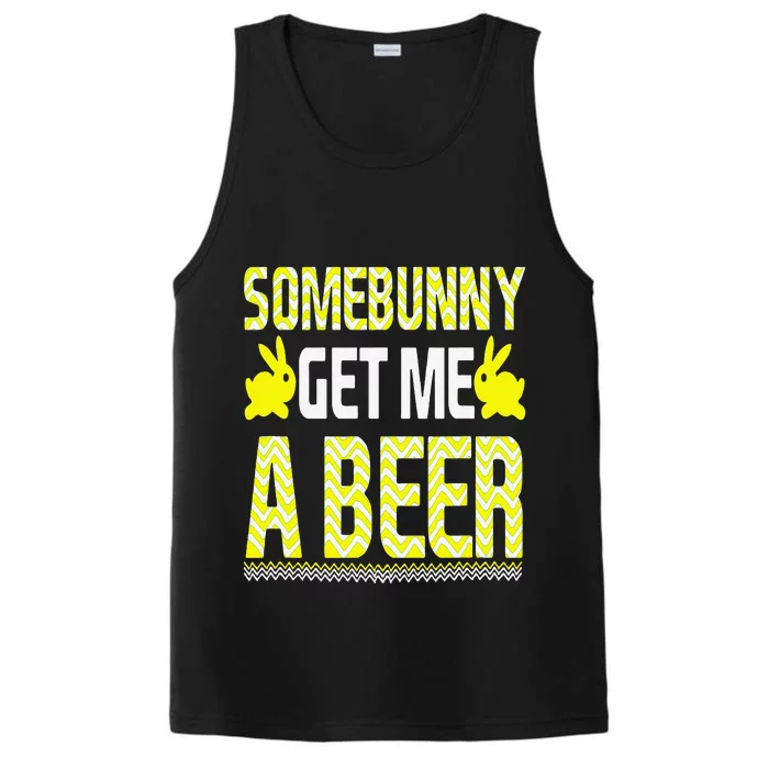 FUNNY SOME BUNNY GET ME A BEER Easter Bunny Gift Performance Tank