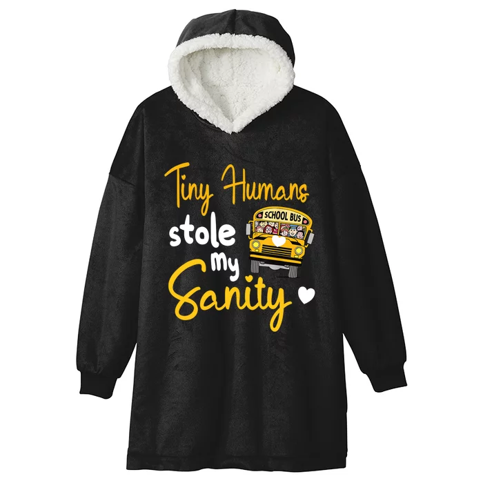 Funny School Bus Driving School Bus Driver Hooded Wearable Blanket