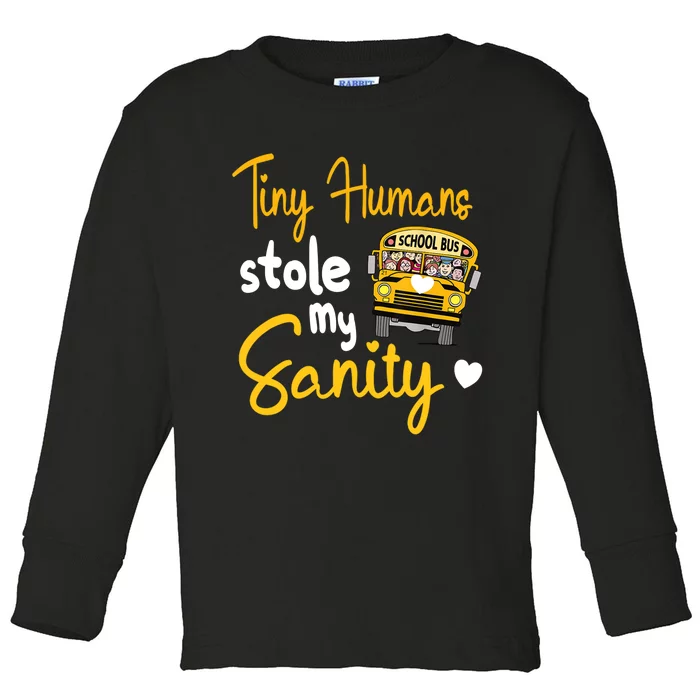 Funny School Bus Driving School Bus Driver Toddler Long Sleeve Shirt