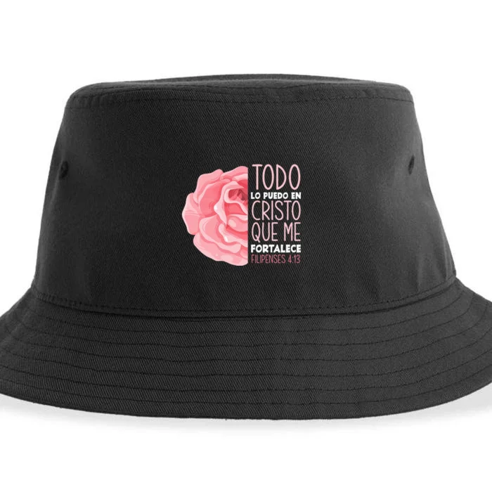 funny Spanish Bible Verse Filipenses 413 Christian Sustainable Bucket Hat