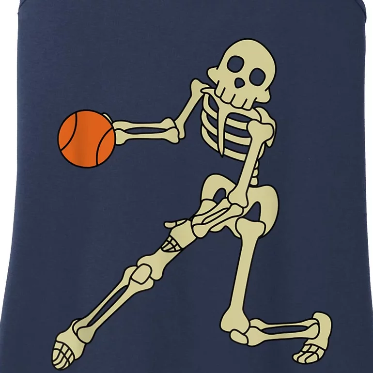 Funny Skeleton Basketball Skeleton Halloween Costume Ladies Essential Tank