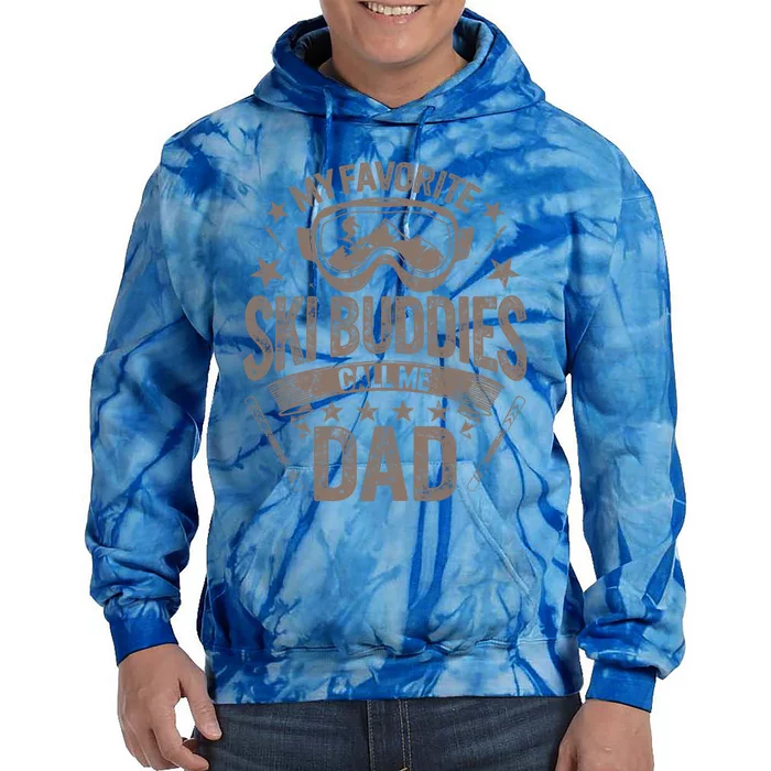 Father Ski Buddies Call Me Dad Skiing Goggles Snowboarding Cool Gift Tie Dye Hoodie