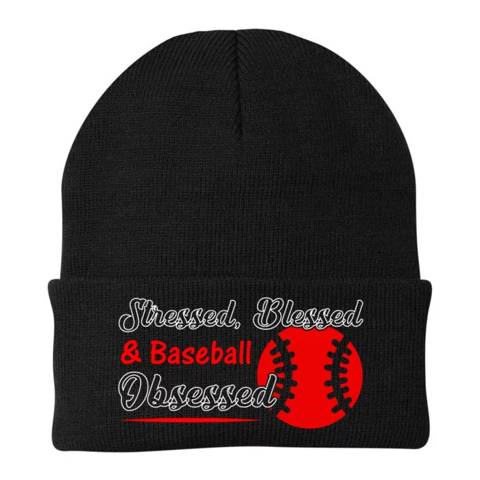 Funny Stressed Blessed And Baseball Obsessed Knit Cap Winter Beanie