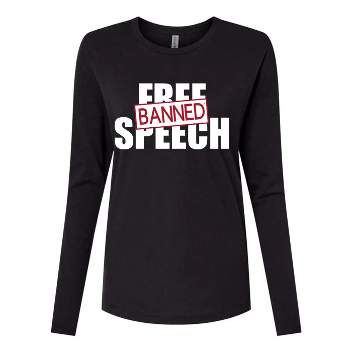 Free Speech Banned Womens Cotton Relaxed Long Sleeve T-Shirt