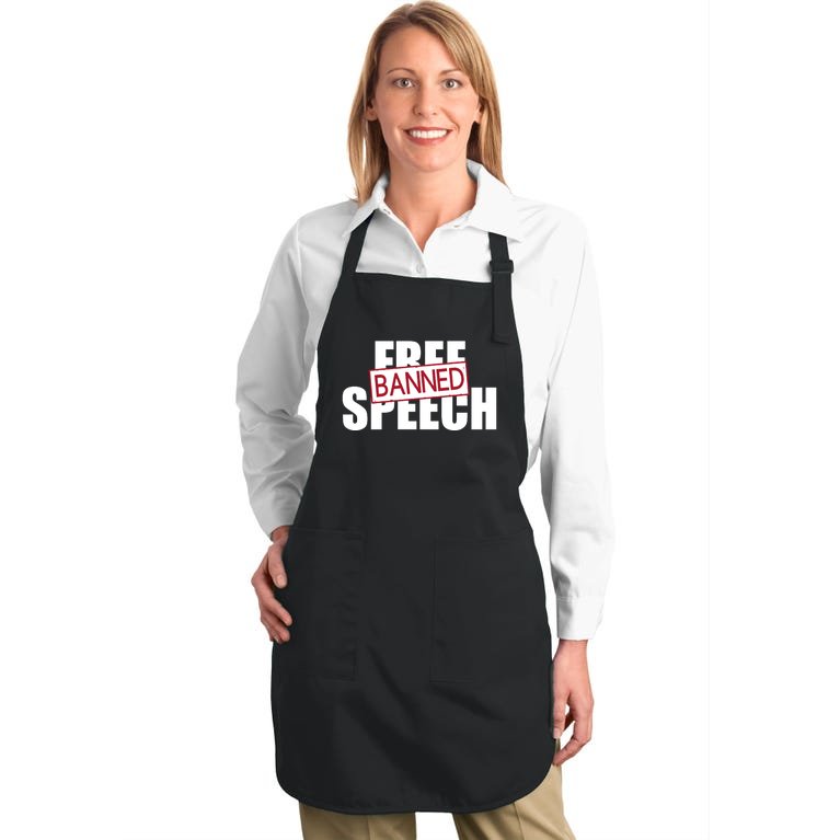 Free Speech Banned Full-Length Apron With Pockets