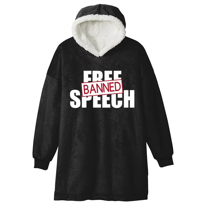 Free Speech Banned Hooded Wearable Blanket