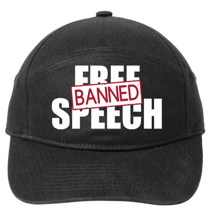 Free Speech Banned 7-Panel Snapback Hat