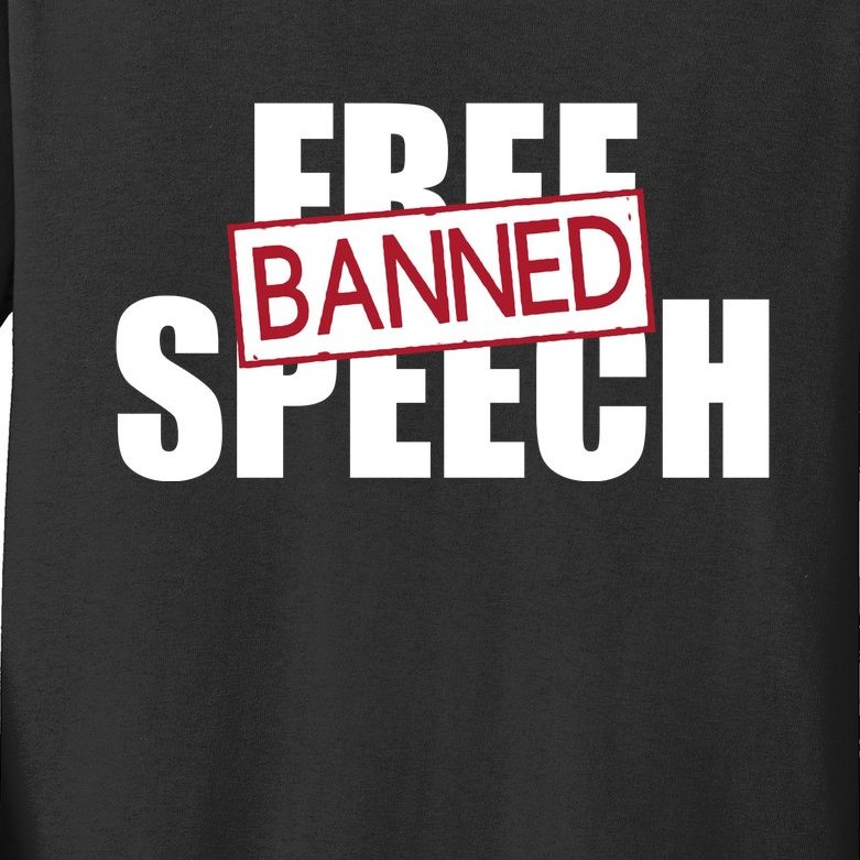 Free Speech Banned Kids Long Sleeve Shirt